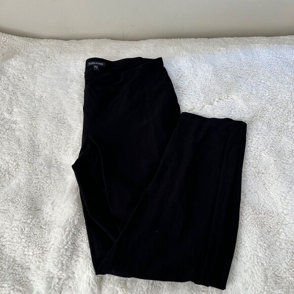 Eileen Fisher Pants Women Small Stretch‎ Viscose Crepe Black Pull On Ankle - Picture 1 of 7